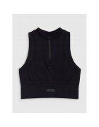 4F Top sport dama - Sintetic - Slim fit - Negru