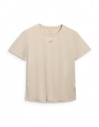 4F Tricou Antrenament Femei Bej - Uscare Rapida - XS-XXL - Poliester Reciclat - Tehnologia Dry - Multi Active - Bej