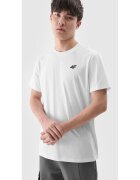 4F Tricou barbatesti normal - bumbac 100% - alb - maneca scurta