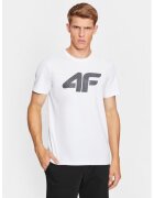 4F Tricou barbati - 303550349 - Bumbac - Alb