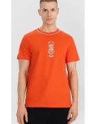 4F Tricou Barbati Baschet Portocaliu - Bumbac 100% - Confortabil si Modern - Croiala Regulara - Imprimeu Sportiv - SS25