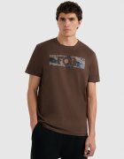 4F Tricou barbati bumbac - culoare maro
