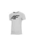4F Tricou barbati - Bumbac - Imprimeu logo - Gri - Masura - Gri
