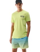 4F Tricou barbati croiala regulata - decolteu rotund - bumbac - galben