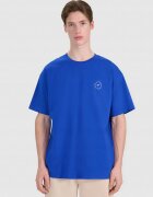 4F Tricou barbati croiala supradimensionata - 100% bumbac - albastru