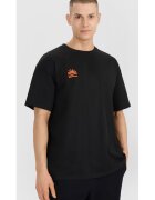 4F Tricou barbati croiala supradimensionata - imprimeu distinctiv - negru - bumbac