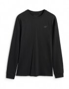 4F Tricou Barbati Longsleeve Negru Intens - 100% Bumbac - Regular Fit - 200 gsm - Sportstyle - Marimi S-XXL -