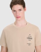 4F Tricou barbati normal - bumbac 100% - maro - imprimeu sportiv