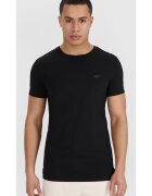 4F Tricou barbati set de 2 - slim fit - negru - 95% bumbac