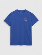 4F Tricou Barbati SPORTSTYLE Cobalt - Bumbac 100% - Regular Fit - Imprimeu Subtil - Sezon SS25