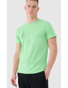 4F Tricou Barbati SportStyle Verde Bumbac 100% Marimi S-3XL - Imprimeu Atletism All-Around - Regular Fit