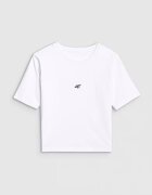 4F Tricou Bumbac Slim Alb Reflectorizant - Alb