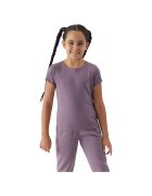 4F Tricou copii casual - violet - bumbac - pentru fete - JWMM00TTSHF1658