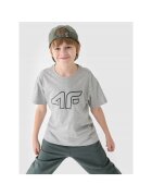 4F Tricou copii - oversized - gri - bumbac