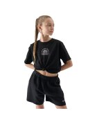 4F Tricou copii scurt - maneca scurta - negru - bumbac - JWSS25TTSHF1872