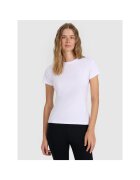 4F Tricou Dama Casual Slim Fit Bumbac Alb Sportstyle - Maneci Scurte - Marimi XS-XXL - 180g - Elastic Comfortabil