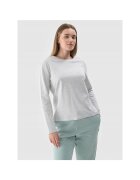 4F Tricou Dama Oversize Maneca Lunga Gri Deschis - Bumbac - Casual & Sportstyle - XS-XXL