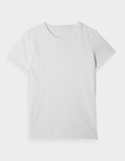 4F Tricou dama slim alb - bumbac elastic - Alb