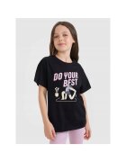 4F Tricou fete JRSS25TTSHF2644-20S - - Bumbac - Negru