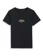 4F Tricou Negru - Bumbac - XS-XXL - Negru