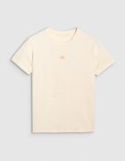 4F Tricou Oversize Bumbac 100% - Imprimeu Hawaiian - Crem - Crem