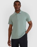 4F Tricou polo barbat - bumbac - verde masliniu - croiala normala - guler clasic cu 3 nasturi