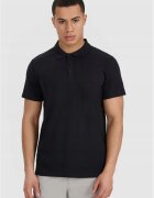 4F Tricou polo barbat negru - bumbac - croiala regulata - negru