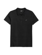 4F Tricou polo negru dama - Negru