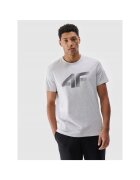 4F Tricou sport barbatesc imprimeu - gri - bumbac