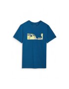 4F Tricou sport barbati turcoaz - imprimeu valuri - bumbac