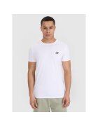4F Tricouri sport barbati alb - bumbac - slim fit