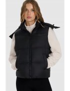 4F Vesta de puf pentru femei - negru - umplutura naturala - croiala oversize