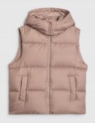 4F Vesta din puf bej - umplutura naturala - croiala oversize - hidrofoba