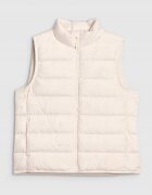 4F Vesta Matlasata Femei Alb Ecru - Puf Natural Sportstyle - Alb