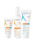 A-Derma Pachet Protect – Fluid matifiant protectie solara SPF 50+ - 40 ml + Spray protectie solara SPF 50+ - 200 ml + Lotiune reparatoare after sun Protect AH - 250 ml
