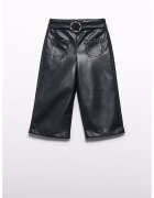 Abel & Lula Pantaloni de piele ecologica cu croiala ampla - Negru