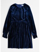Abel & Lula Rochie de catifea cu funda - Bleumarin