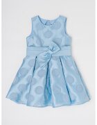 Abel & Lula Rochie din jaquard cu funda - Albastru pastel