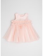 Abel & Lula Rochie evazata cu dantela crosetata - Roz pastel