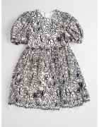 Abel & Lula Rochie evazata cu model - Alb/Negru