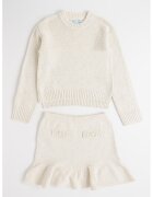 Abel & Lula Set de fusta si pulover tricotat - Crem