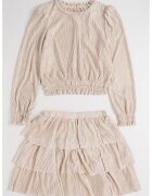 Abel & Lula Set de rochie cu pliuri si fusta evazata - Maro deschis