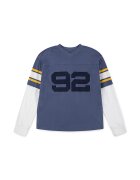 Abercrombie & Fitch Bluza cu aspect 2 in 1 cu logo - Albastru pastel/Galben/Alb murdar