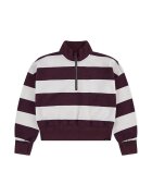 Abercrombie & Fitch Bluza de trening in doua nuante si fenta cu fermoar - Alb fildes/Violet pruna