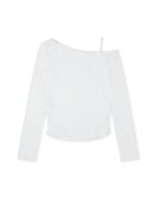 Abercrombie & Fitch Bluza striata cu insertie elastica laterala - Alb
