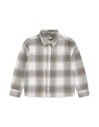 Abercrombie & Fitch Camasa de bumbac cu model in carouri - Maro taupe deschis/Alb murdar/Albastru