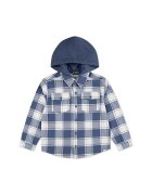 Abercrombie & Fitch Camasa in carouri cu gluga - Albastru inchis/Alb murdar