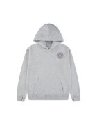 Abercrombie & Fitch Hanorac cu imprimeu logo si anouri pentru degete - Visiniu/Gri melange