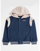Abercrombie & Fitch Jacheta varsity cu gluga - Maro nisip/Bleumarin