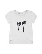 Abercrombie & Fitch Tricou cu imprimeu si insertie elastica laterala - Negru/Gri deschis melange